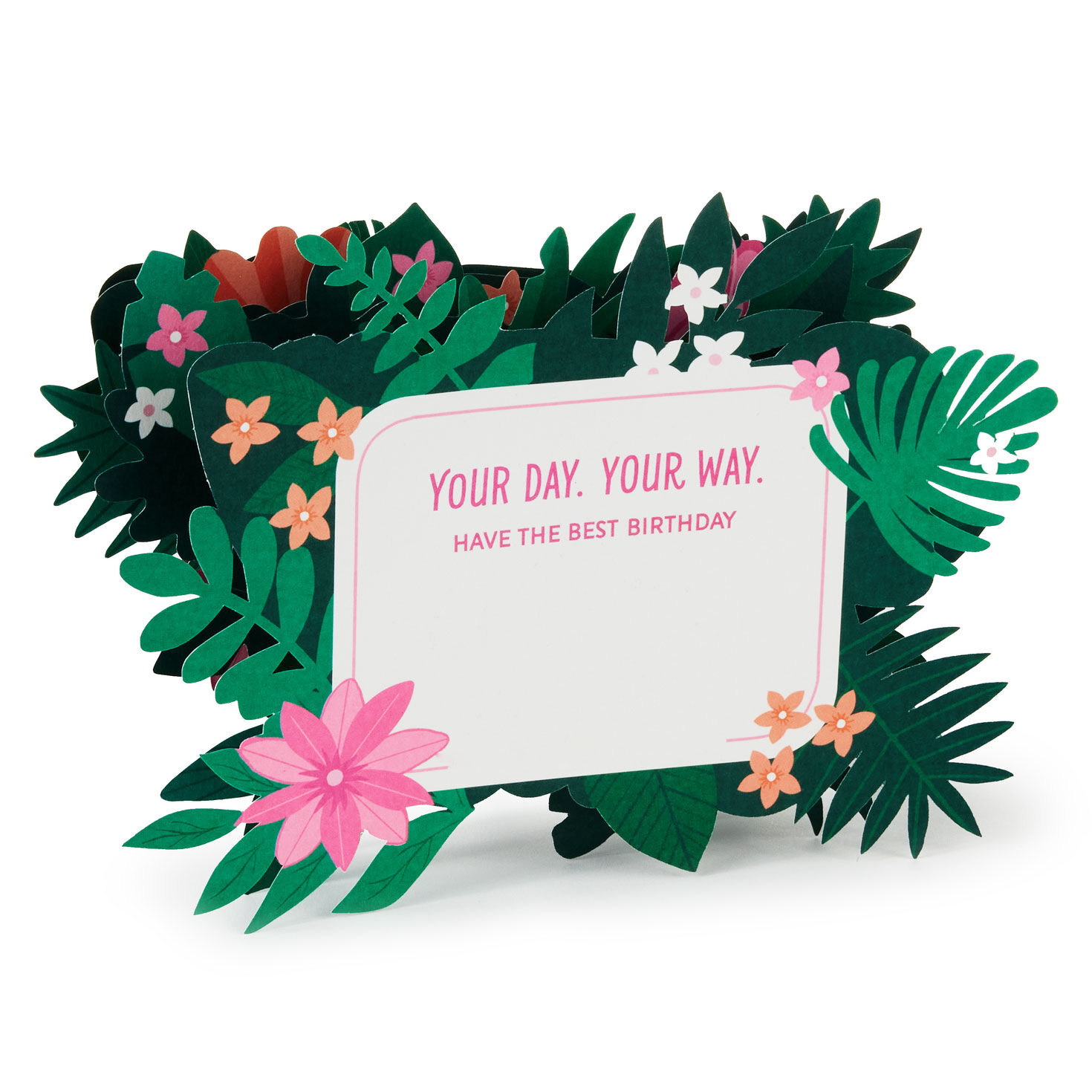 Tropical Greenery Pop-Up Birthday Card for Her Sentiment image number 2