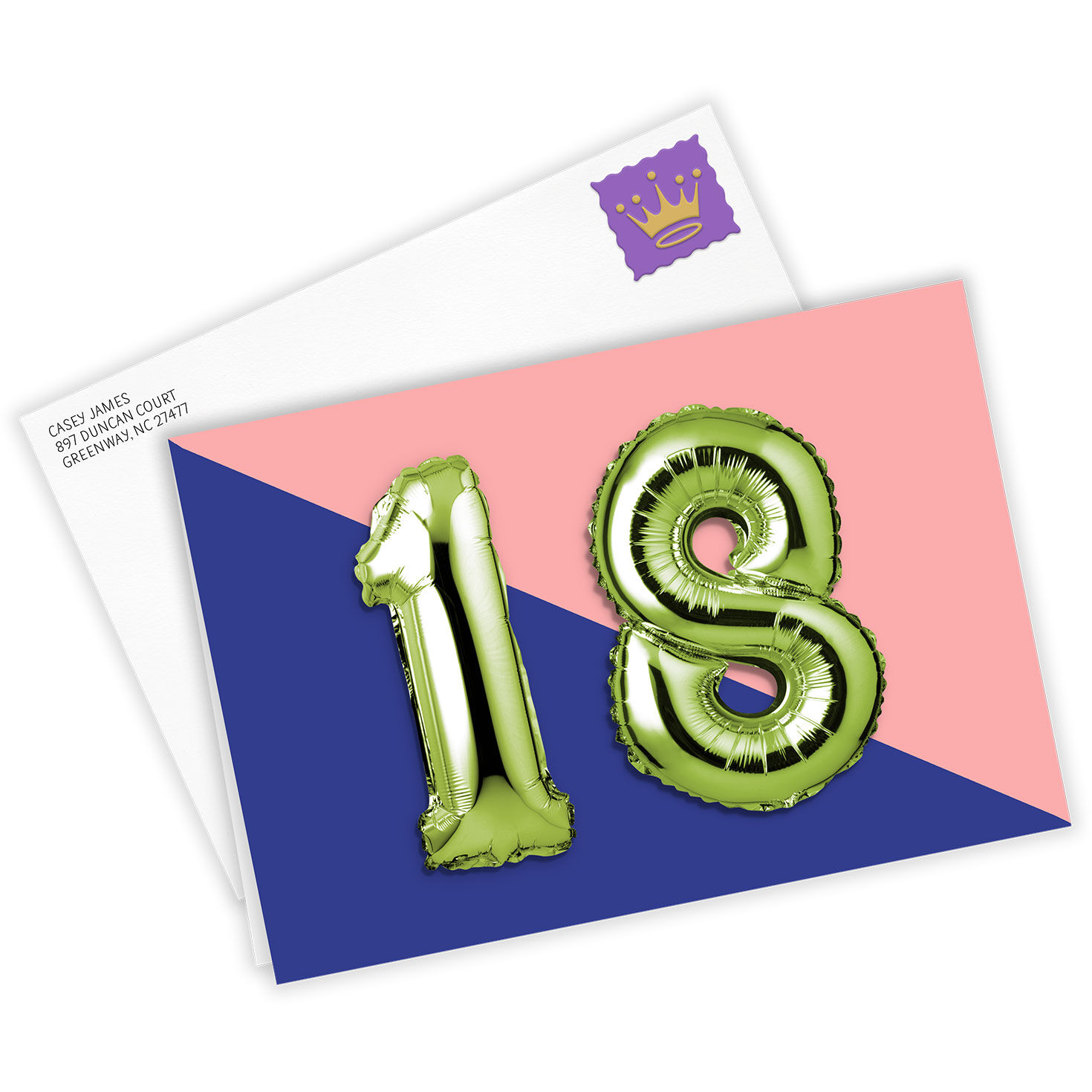18th Balloons Custom Birthday Card, , large image number 2