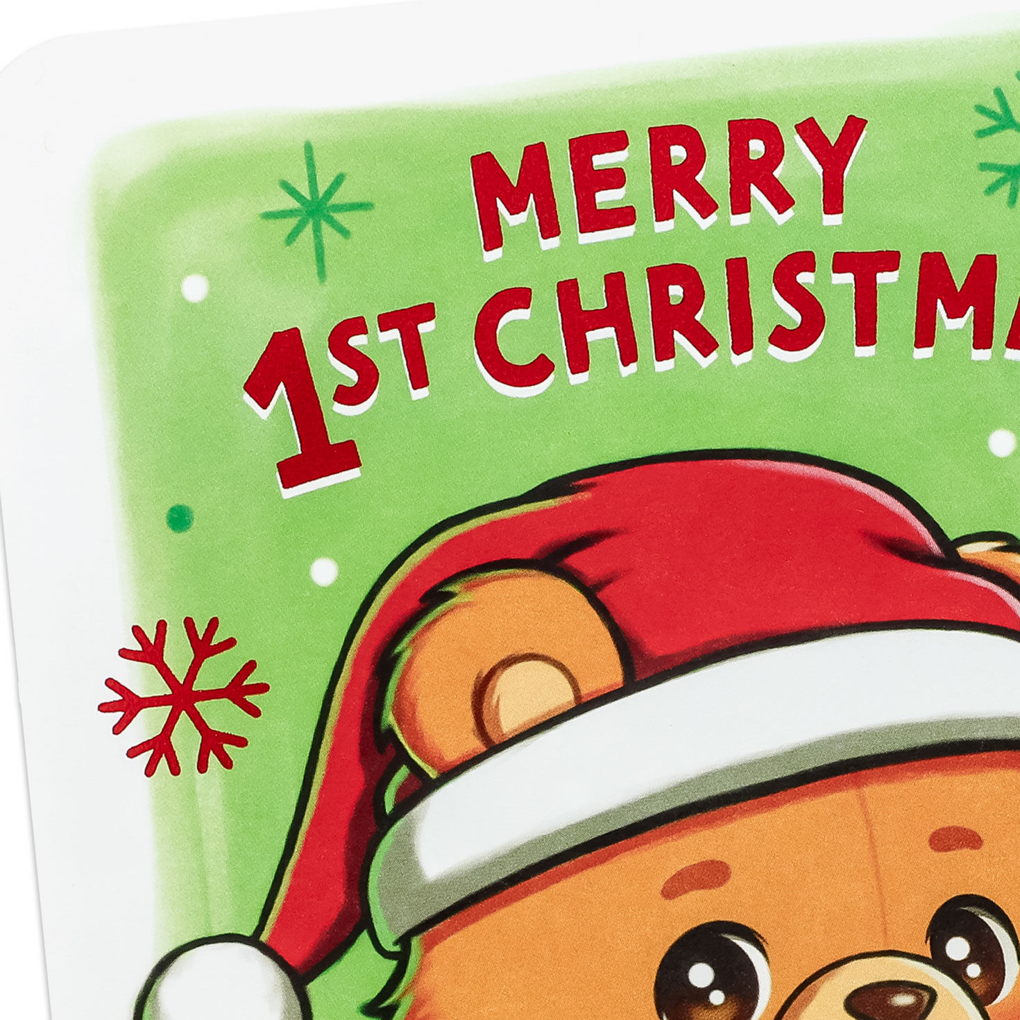 Teddy Bear 1st Christmas Card and Sticker for Baby Card Front Detail image number 4