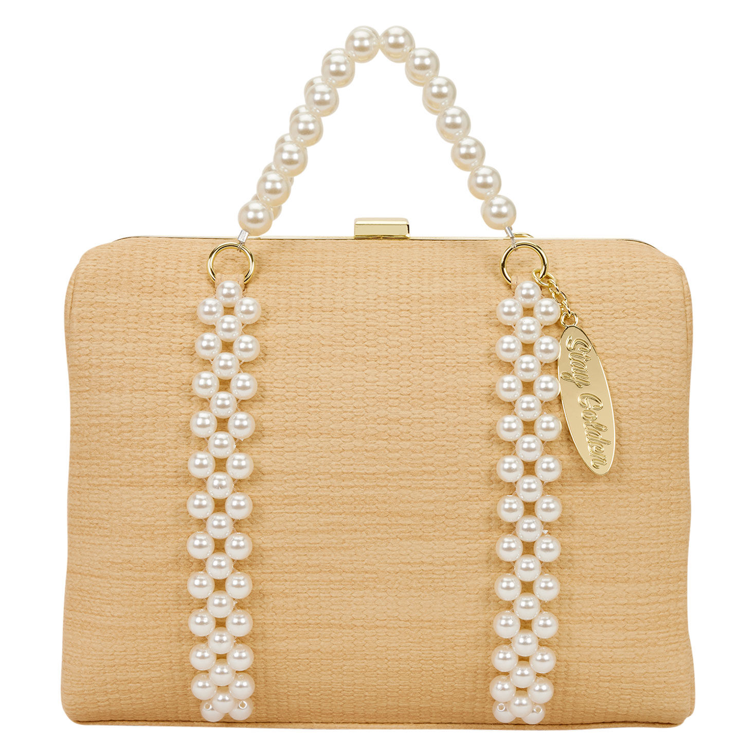 Golden Girls Beaded Wicker Handbag front image number 1