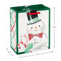 Smiling Snowman on White Small Holiday Gift Bag measurement image number 3