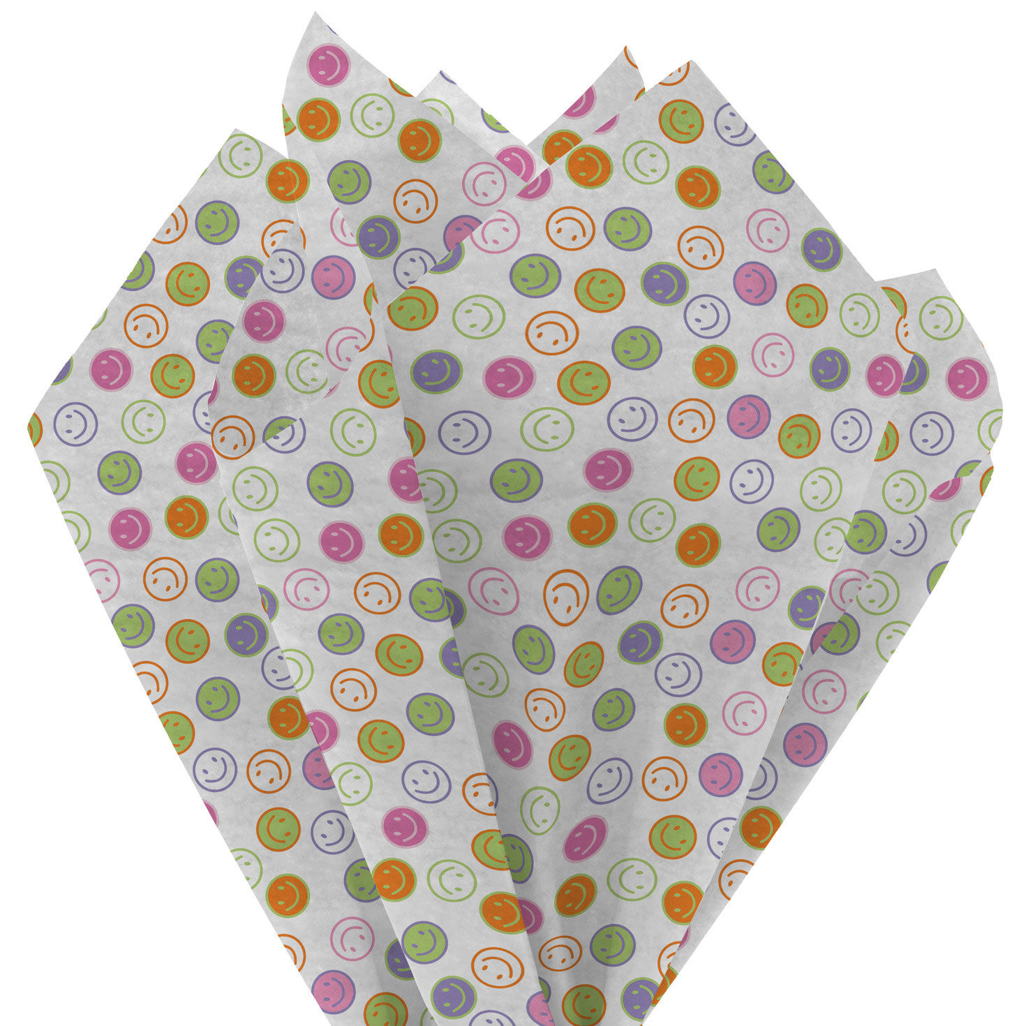 Colorful Happy Faces Tissue Paper Pack 3-D fan image number 2