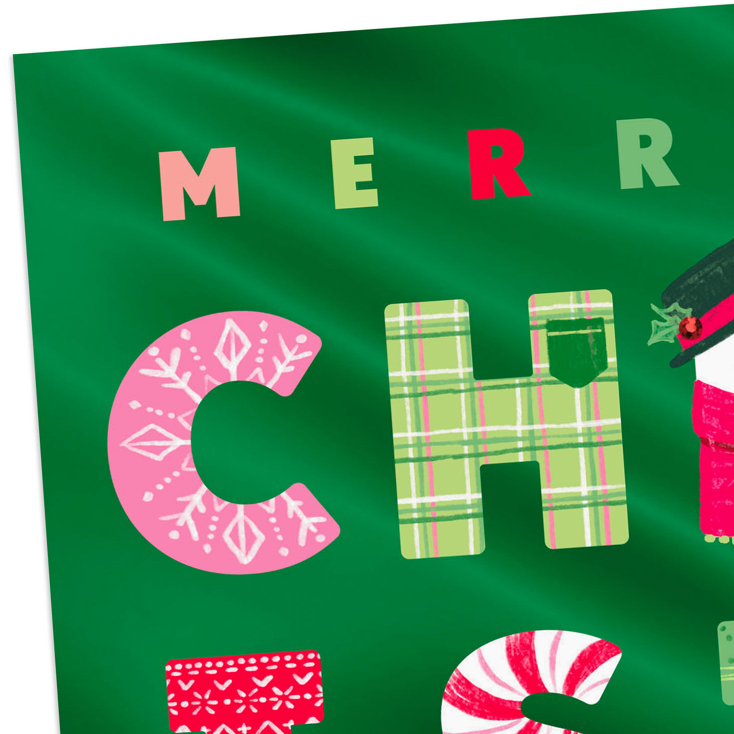 Playful Icon Letters Merry Christmas Card Card Front Detail image number 4