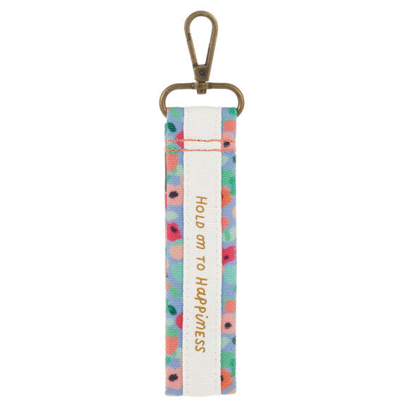 Abstract Floral Wrist Strap Key Ring