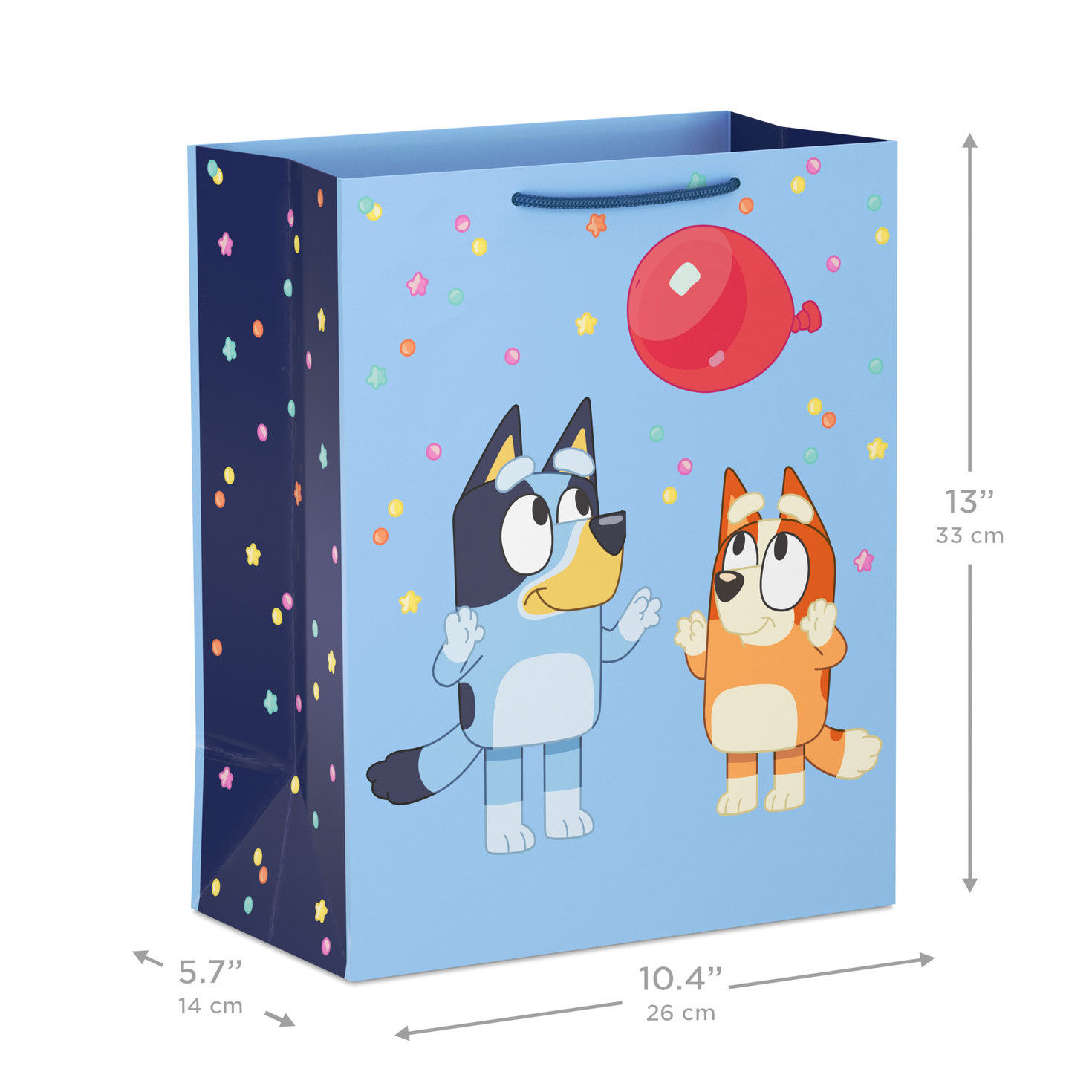 Bluey and Bingo With Balloon Large Gift Bag Measurement image number 3