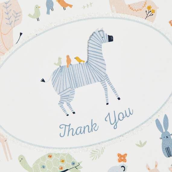 Zebra and Friends Blank Thank You Notes, Pack of 20, , large image number 2