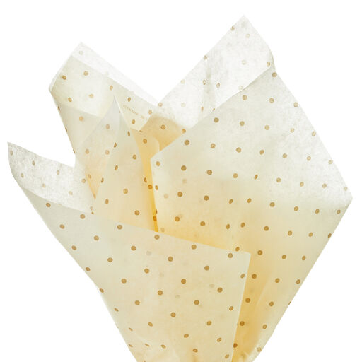 Mini Gold Polka Dots Tissue Paper, 6 sheets, 