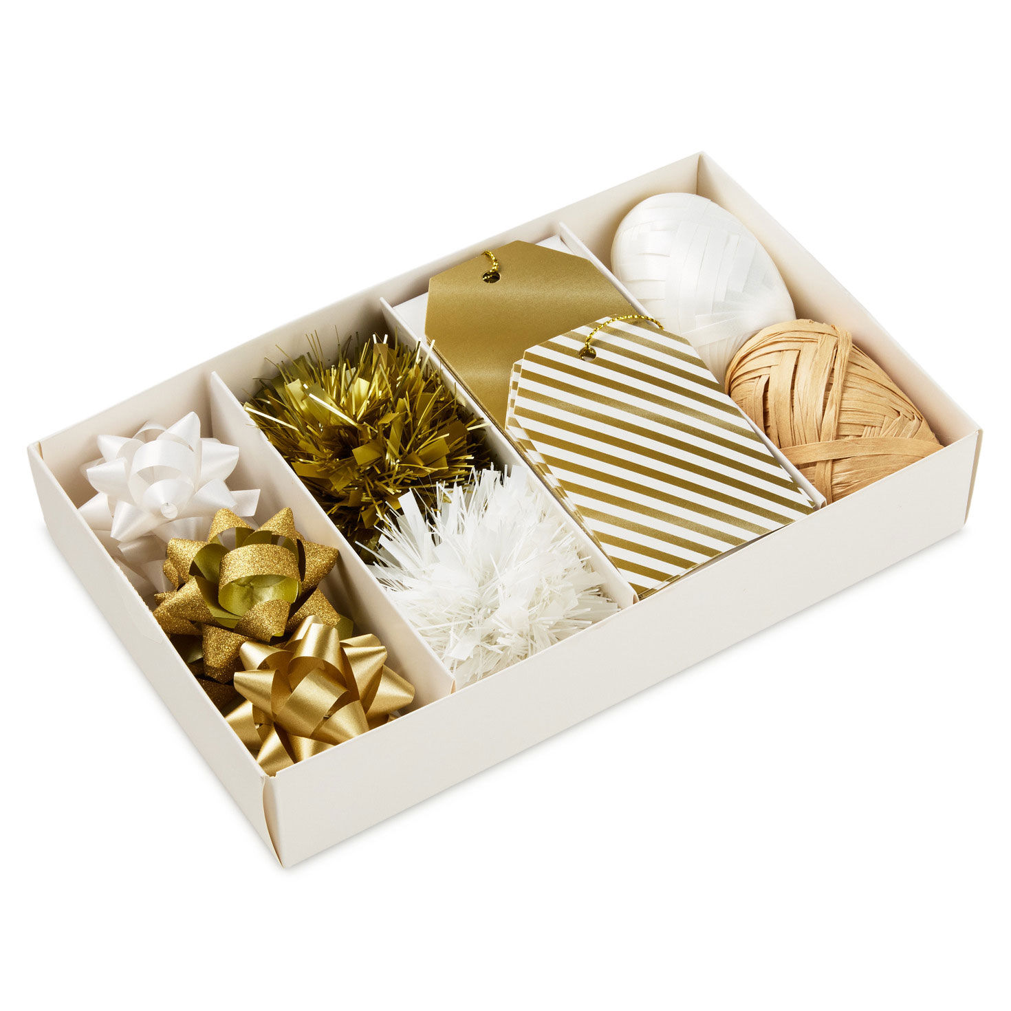 White and Gold Holiday Gift Wrap Accessories package front image number 7