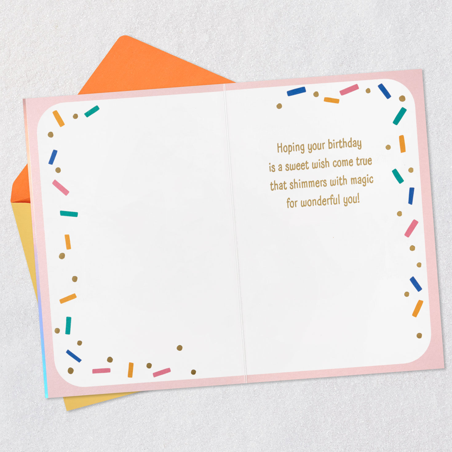 Pink and Blue Cupcake With Candle Kids Birthday Card Open card with envelope image number 3