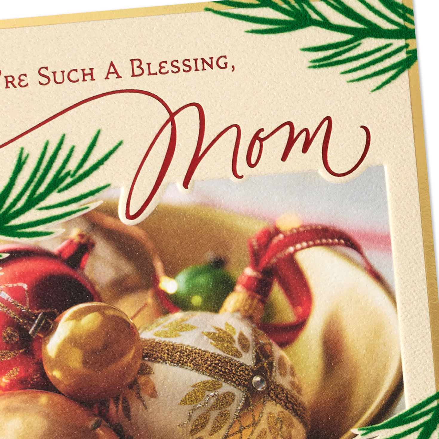 Festive Ornament Christmas Card for Mom Card Front Detail image number 6