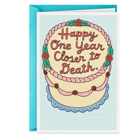 One Year Closer to Death Funny Birthday Card, , large image number 1