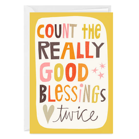 Count Blessings Twice Folded Photo Card, , large image number 1