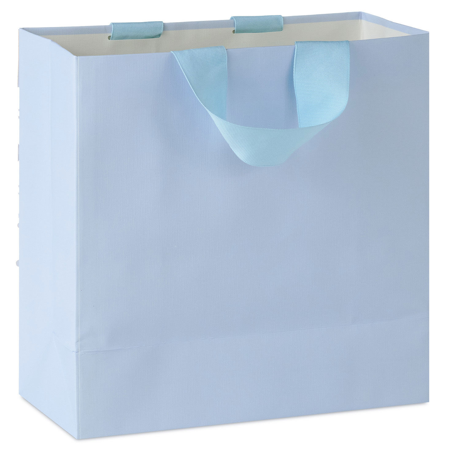 White Snowflakes Square Holiday Gift Bag with Tissue back image number 6