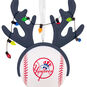 Yankees Reindeer Baseball Christmas Ornament closeup view image number 5