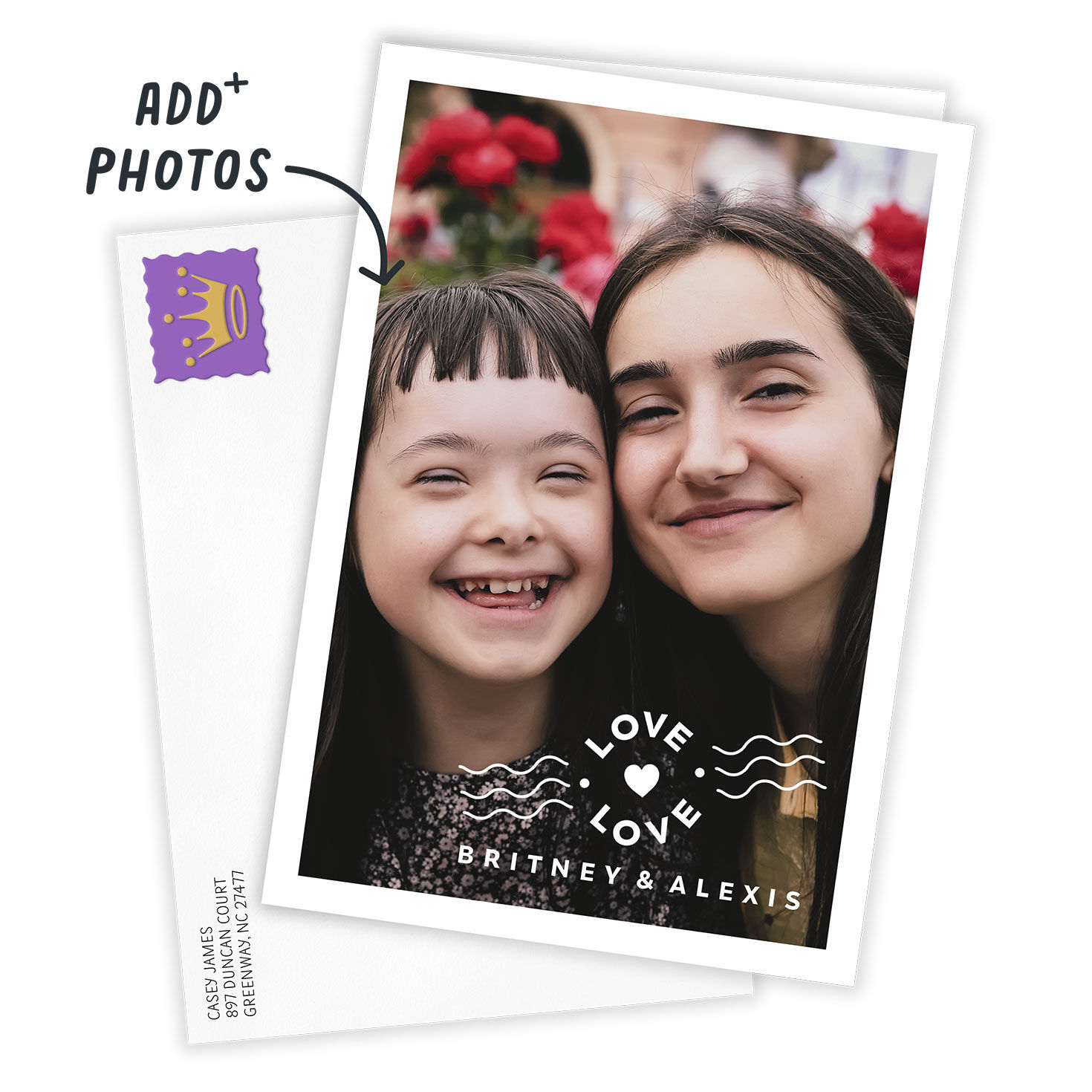 Personalized Heart Postmark Love Photo Card  image number 2