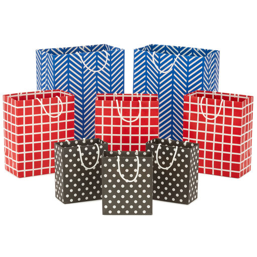 Bold Assortment 8-Pack Small, Medium and Large Gift Bags, 