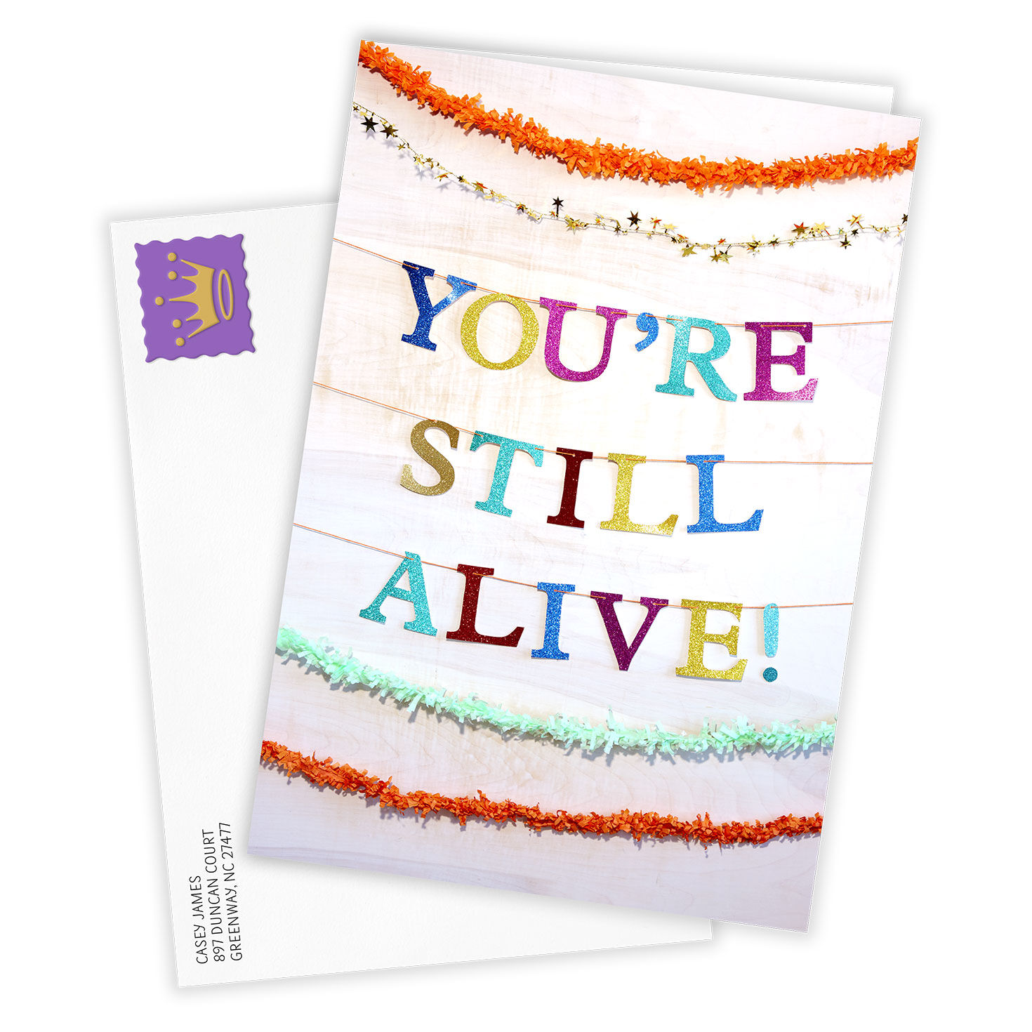 You're Alive Banner Personalized Birthday Card Card Front with Envelope image number 2