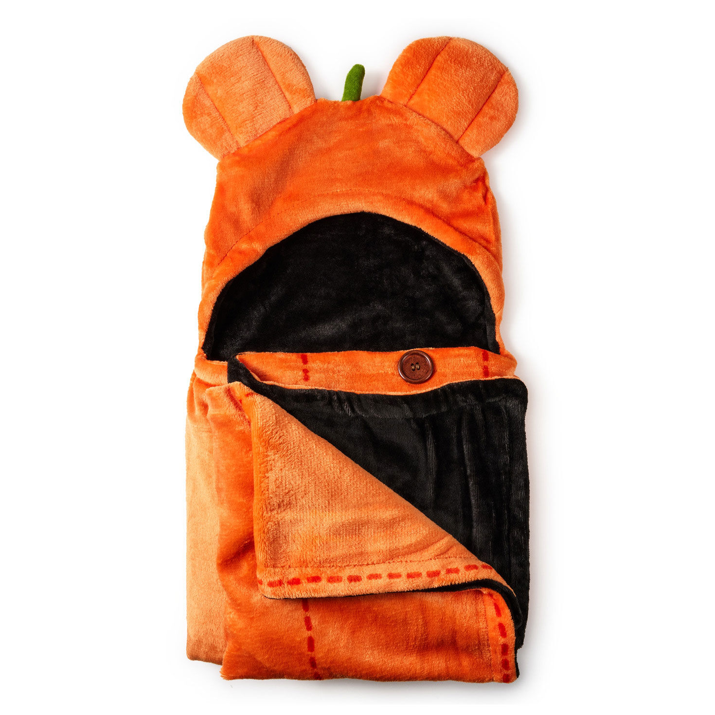 Mickey Mouse Orange Jack-o'-Lantern Hooded Blanket detail image number 3