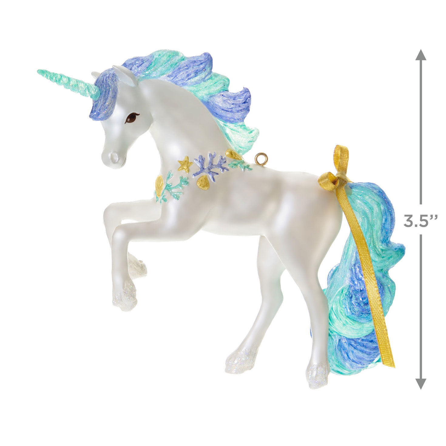 Seaside Unicorn Keepsake Ornament measurement image number 3