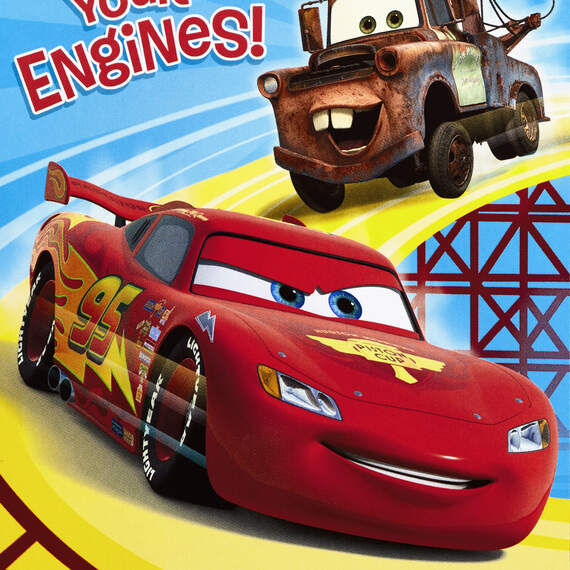 Disney/Pixar Cars Lightning McQueen and Mater Start Your Engines Birthday Card, , large image number 4