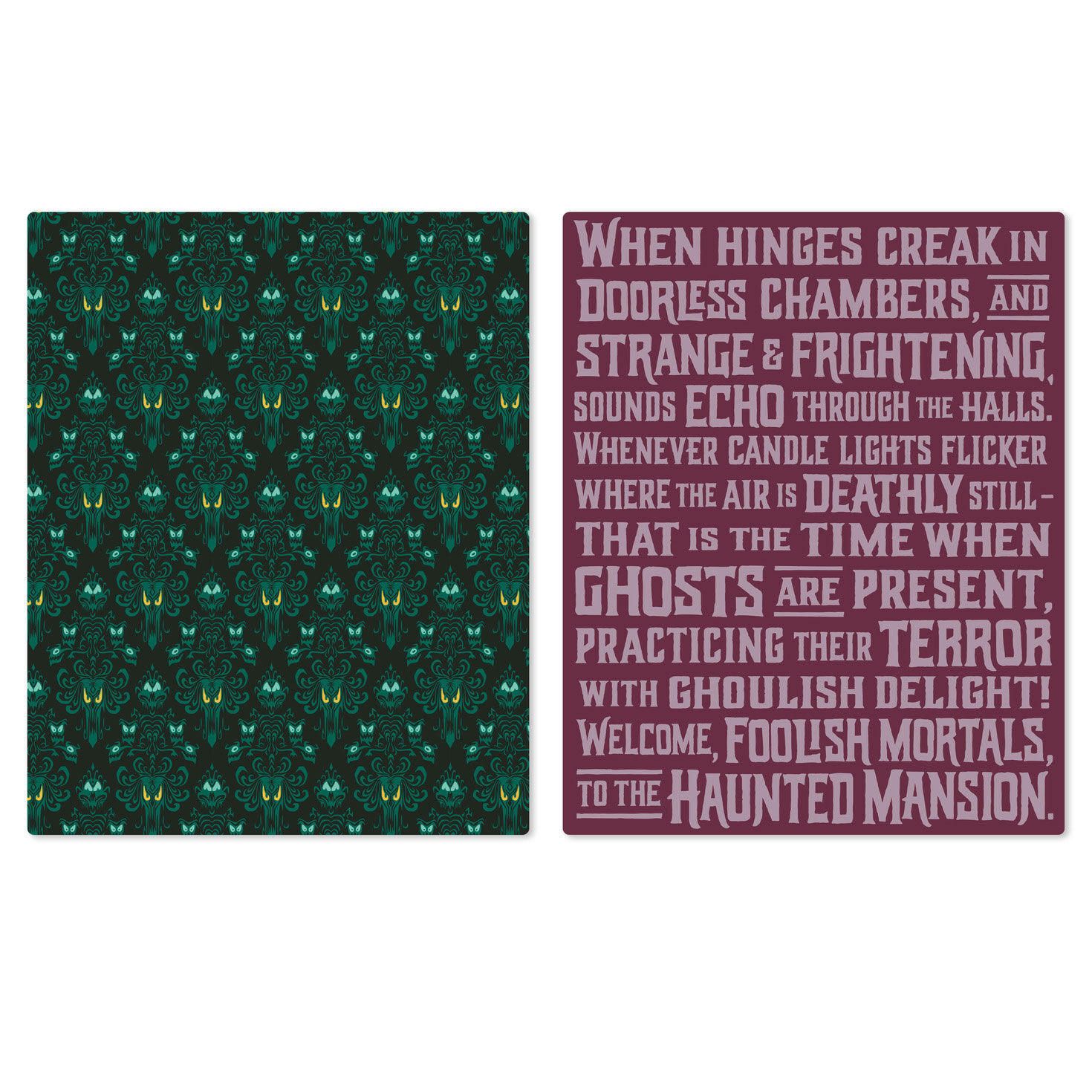 Haunted Mansion Eyes and Words Two-Sided Blanket front and back flat image number 3