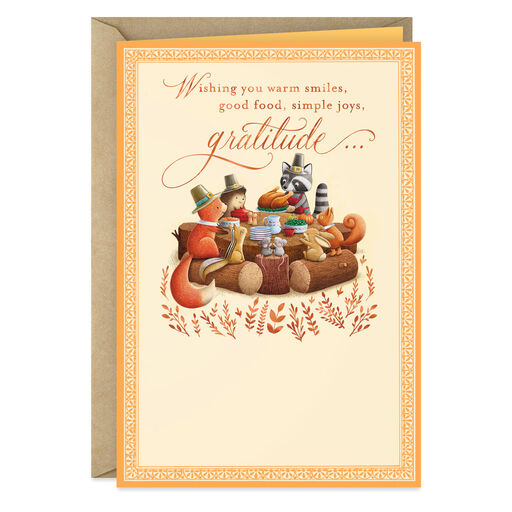 Simple Joys Woodland Animals Thanksgiving Card, 