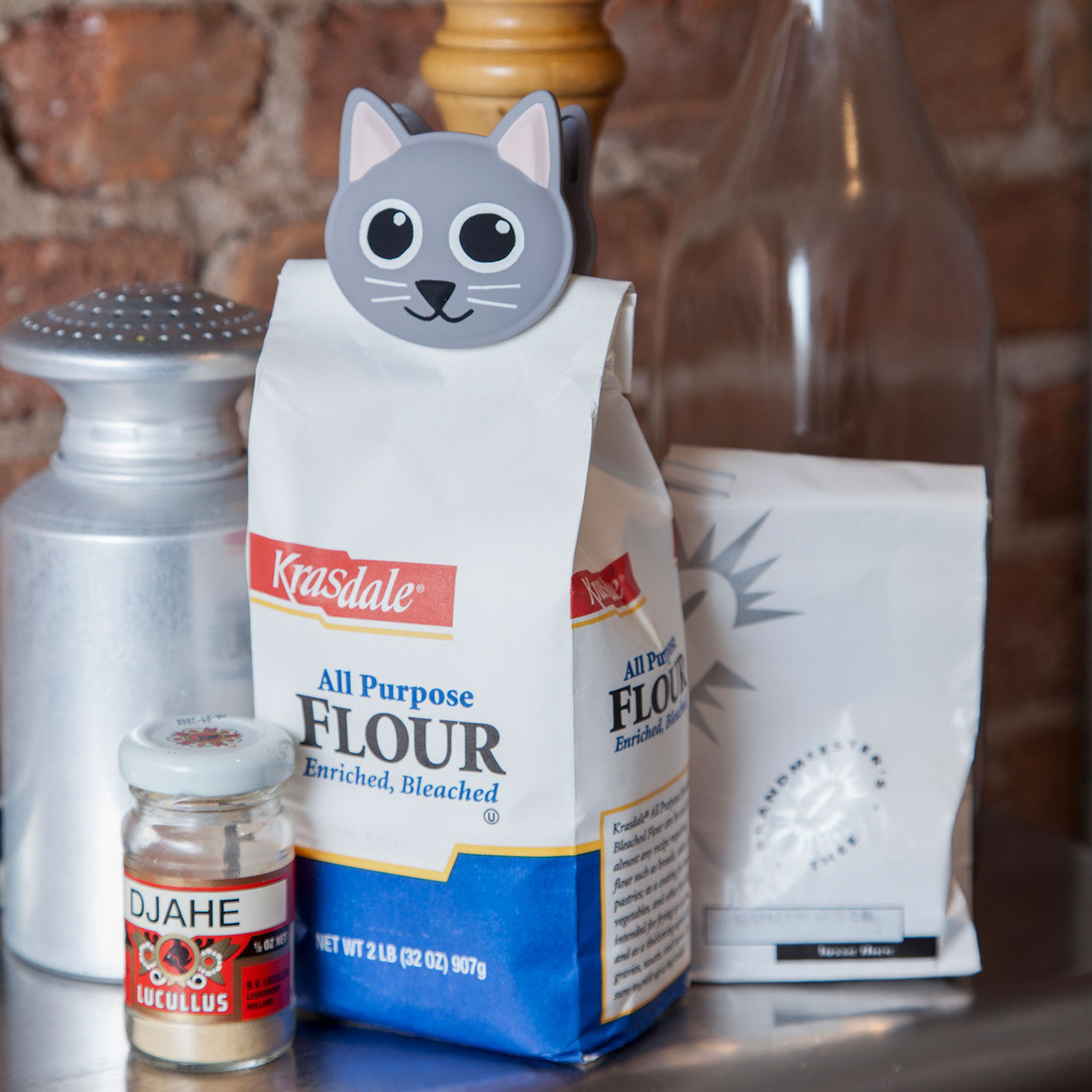 Kikkerland Talking Cat Bag Clip, , large image number 2