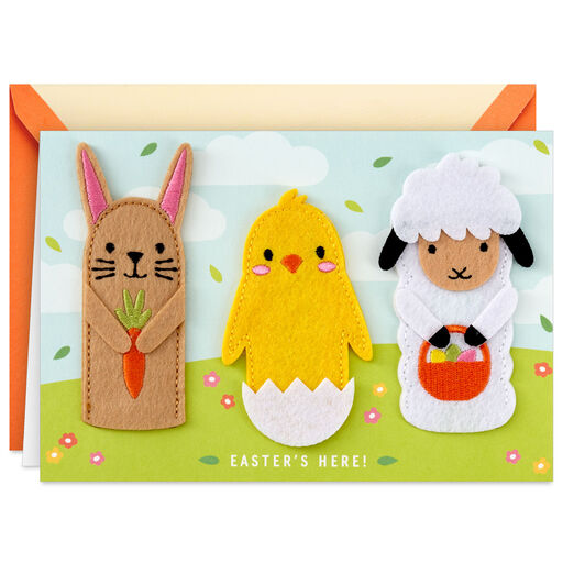 Treats and Sunshine Easter Card With Felt Finger Puppets, 