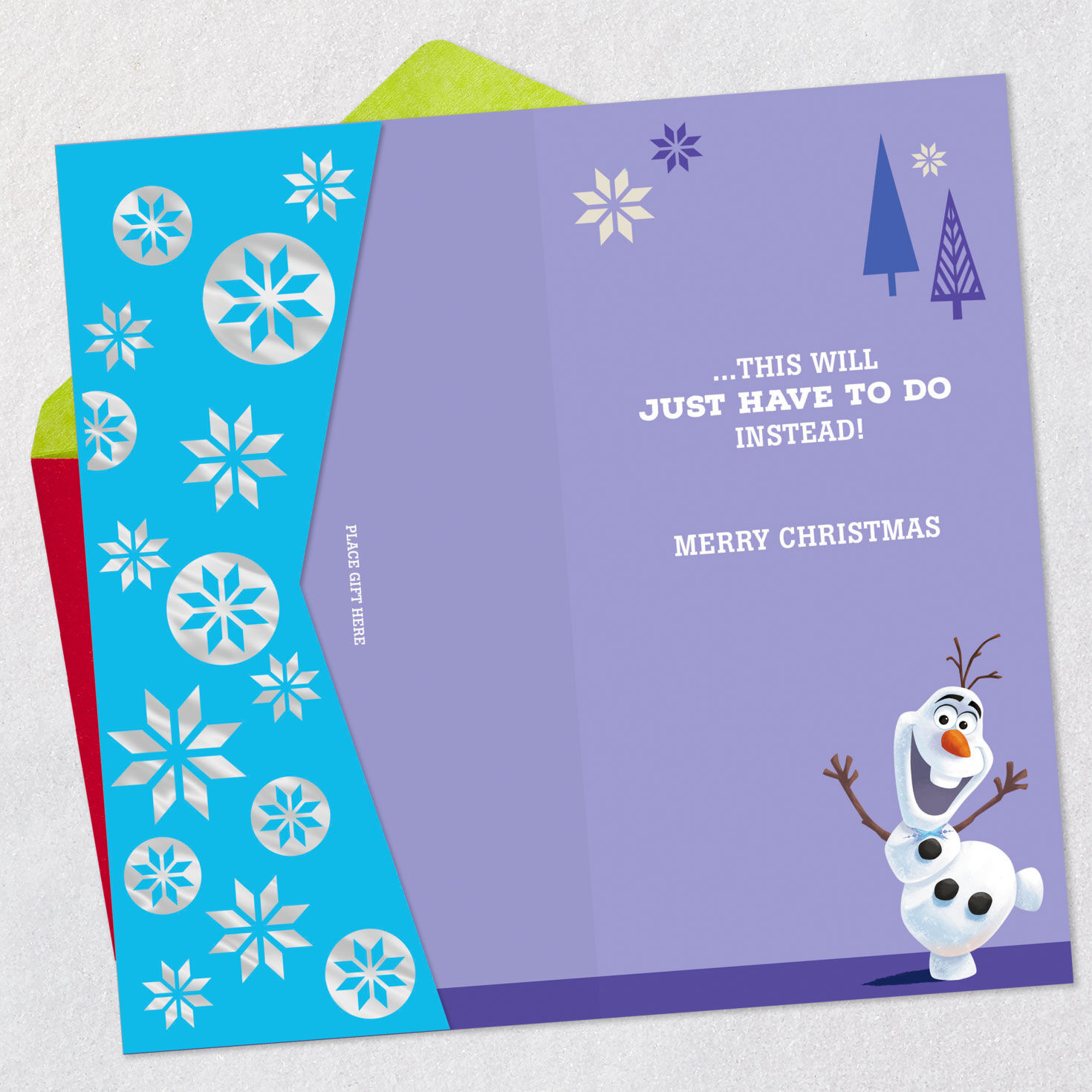 Disney Frozen Olaf Money Holder Christmas Card Open card with envelope image number 4