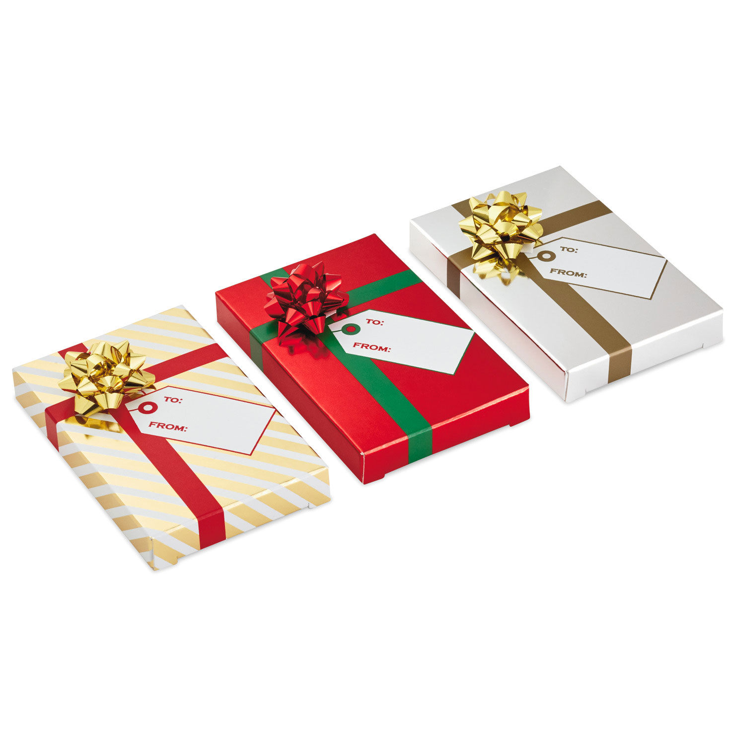 Metallic 3-Pack Gift Card Holder Boxes