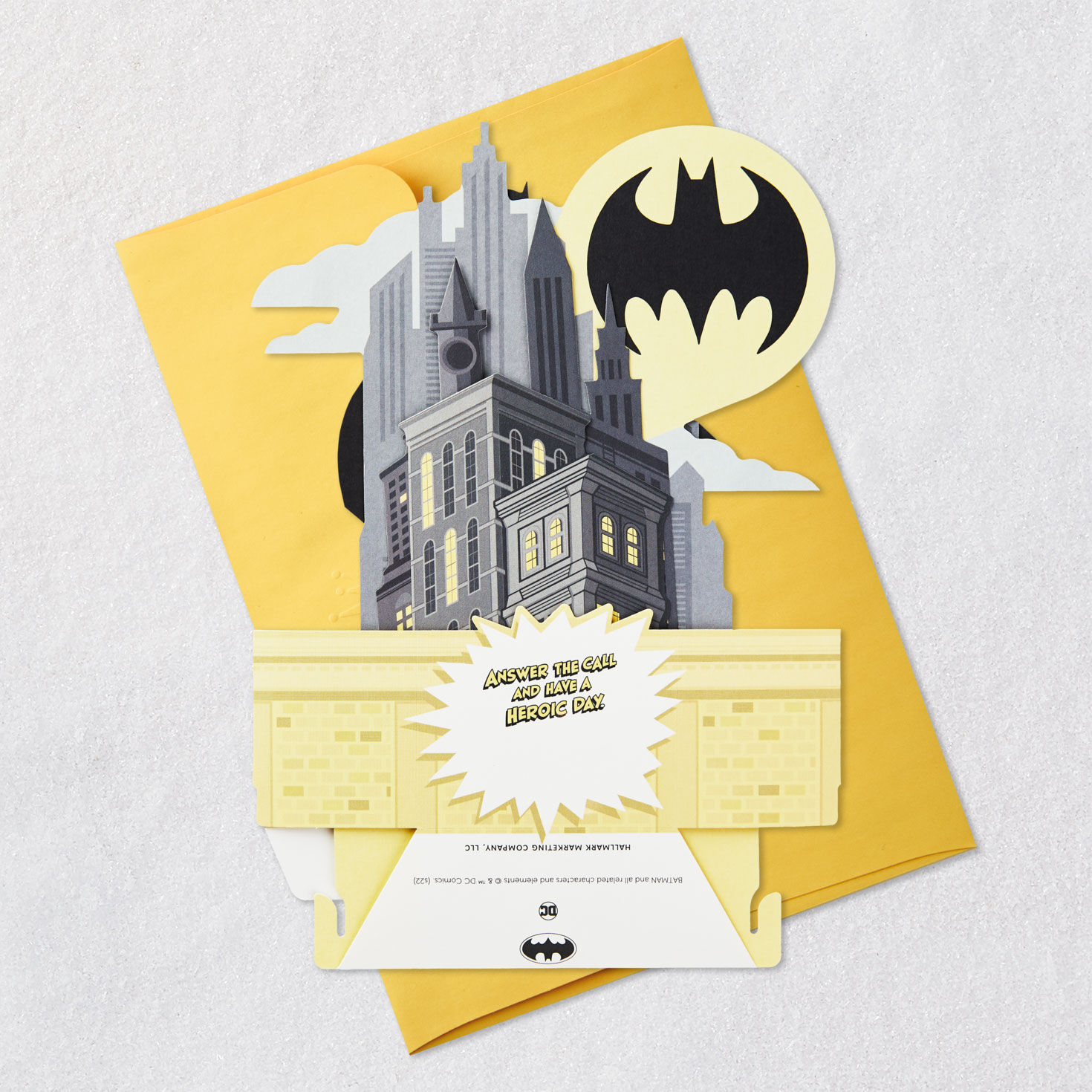 Batman With Bat-Signal 3D Pop-Up Card Card Back with Envelope image number 7