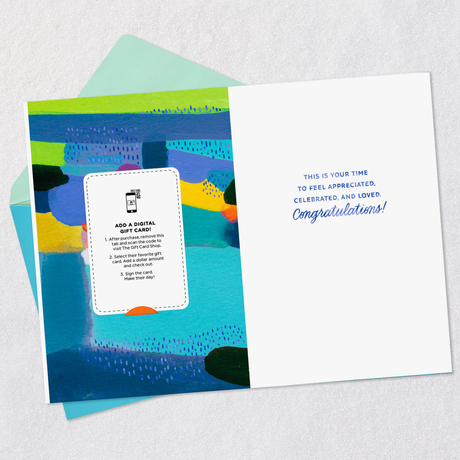 Class of 2026 Colorful Graduation Gift Card Greeting Open card with envelope image number 3