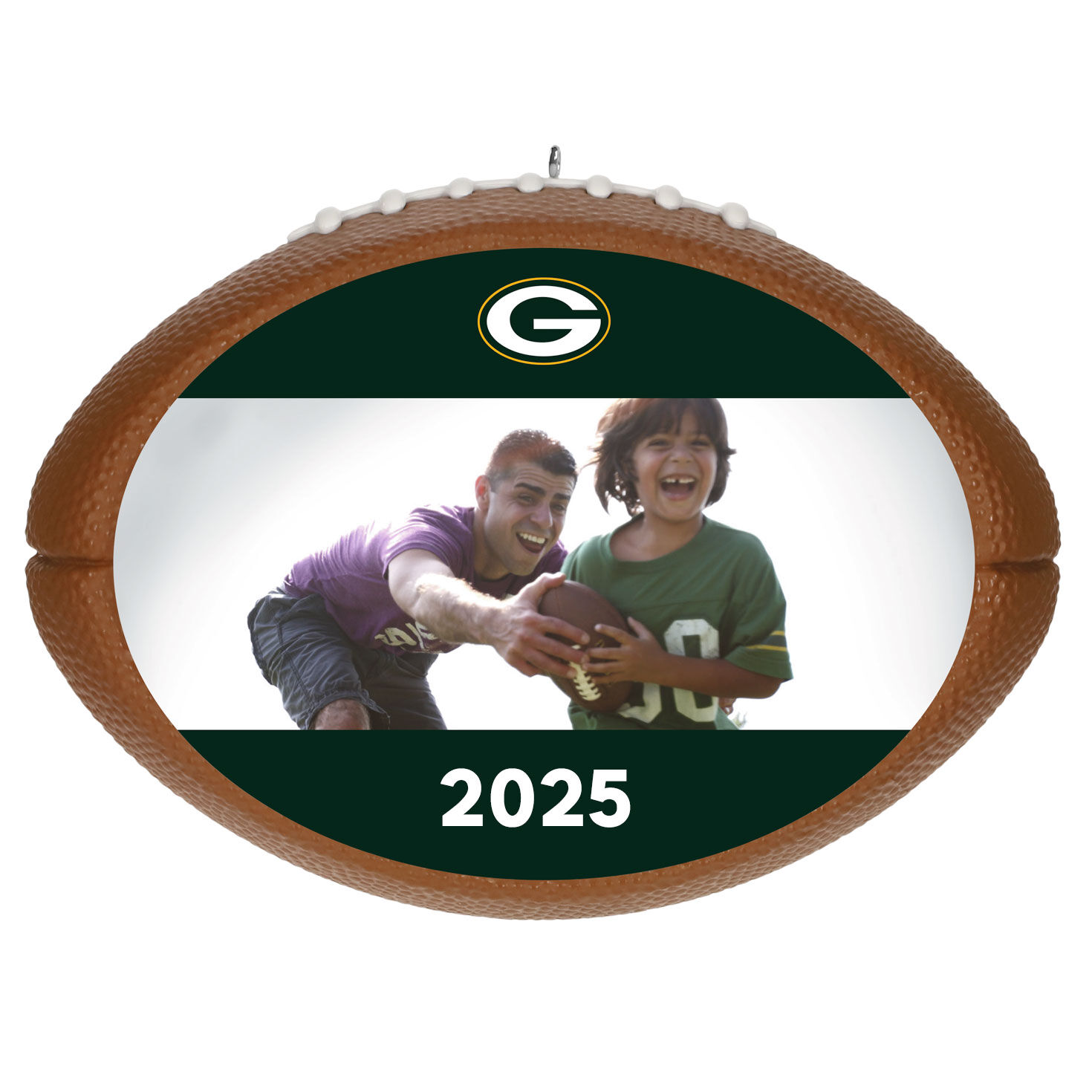 NFL Green Bay Packers Football Personalized Ornament, Custom Photo and Text