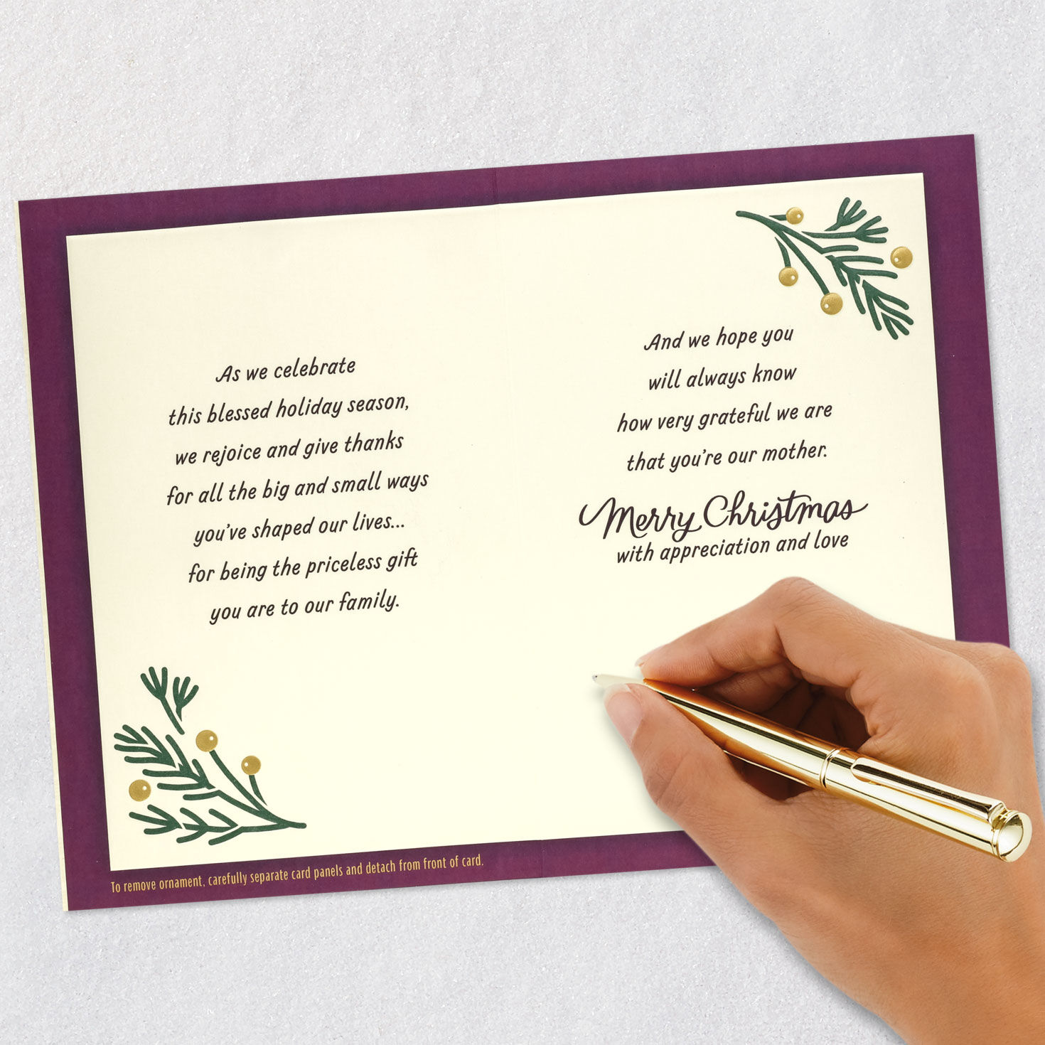 Bible Verse on Ornament Christmas Card for Mom signing card image number 8