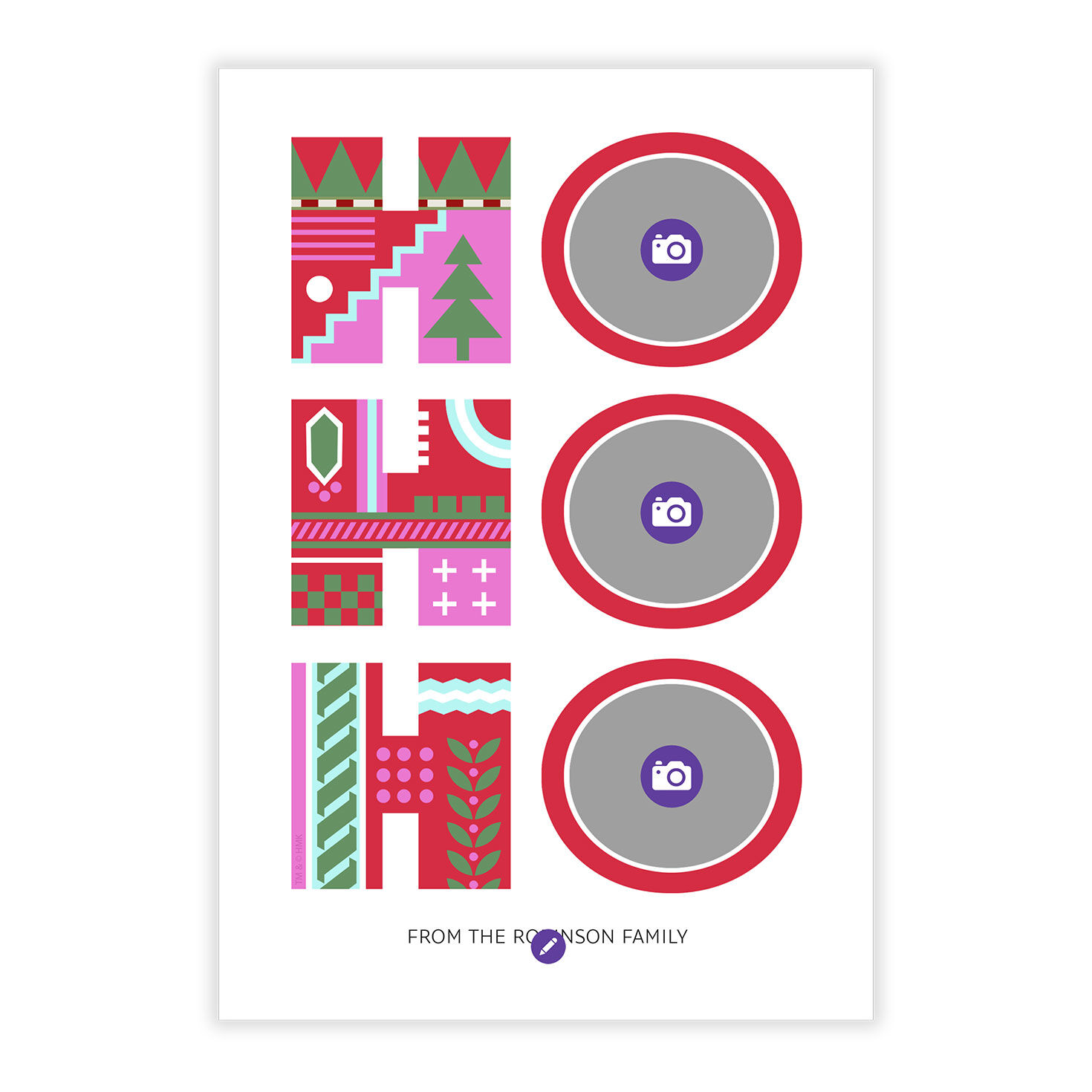 Ho, Ho, Ho Flat Christmas Photo Card, , large image number 5