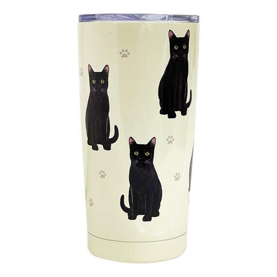E&S Pets Black Cat Stainless Steel Tumbler, 20 oz.