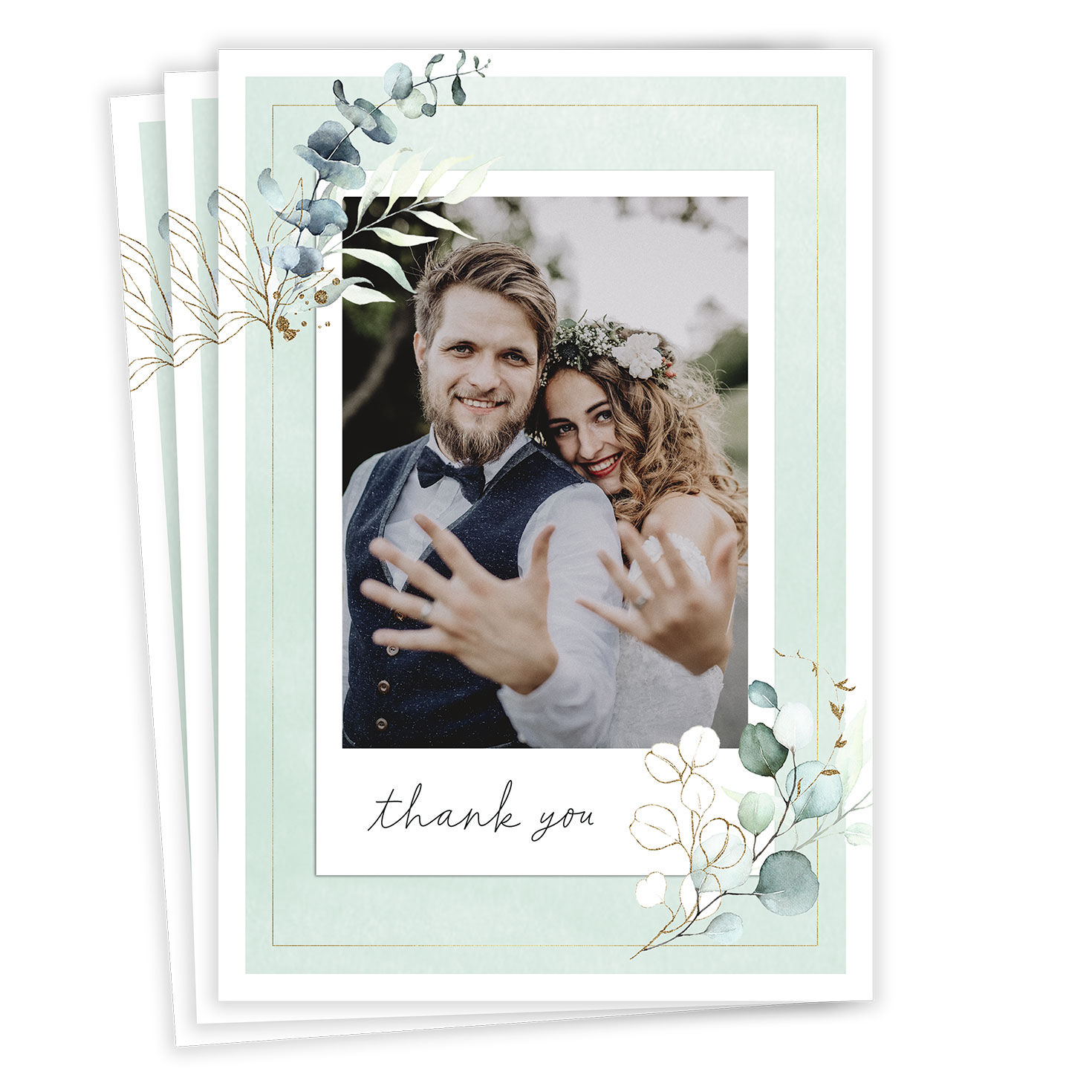 Watercolor Eucalyptus Wedding Thank-You Card