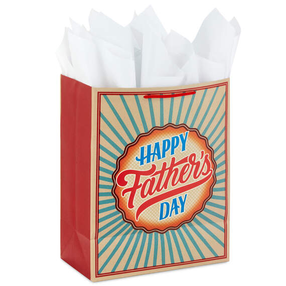 13" Happy Father's Day Large Gift Bag With Greeting Card and Tissue Paper, , large image number 7