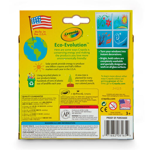 Crayola® Washable Window Markers, 8-Count, 