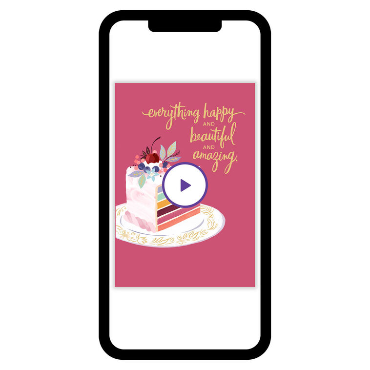 Fancy Layered Cake Birthday eCard