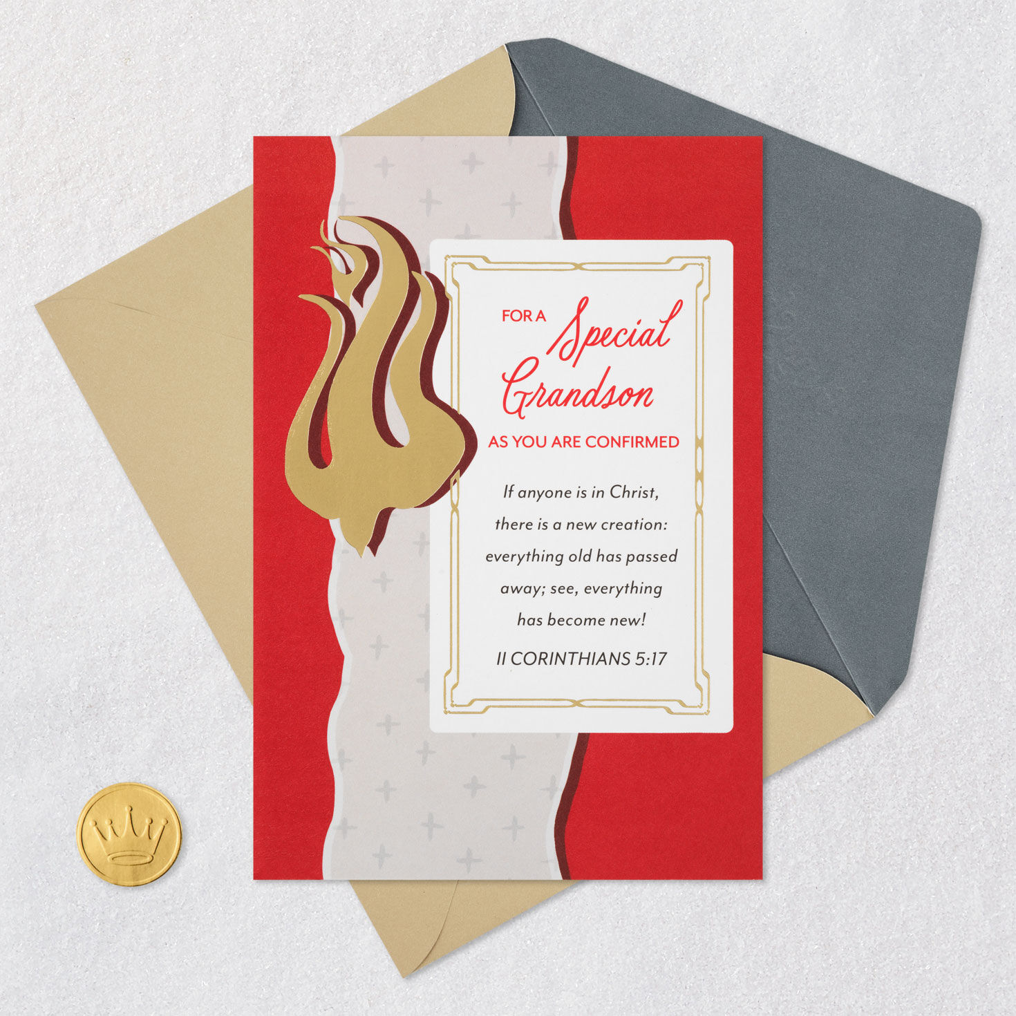 The Love of God Religious Confirmation Card for Grandson, , large image number 5