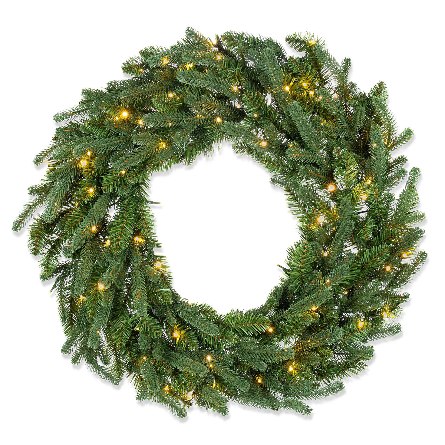 Natural Cut "Hallmark" Fir Wreath 30" 200 LED Lights