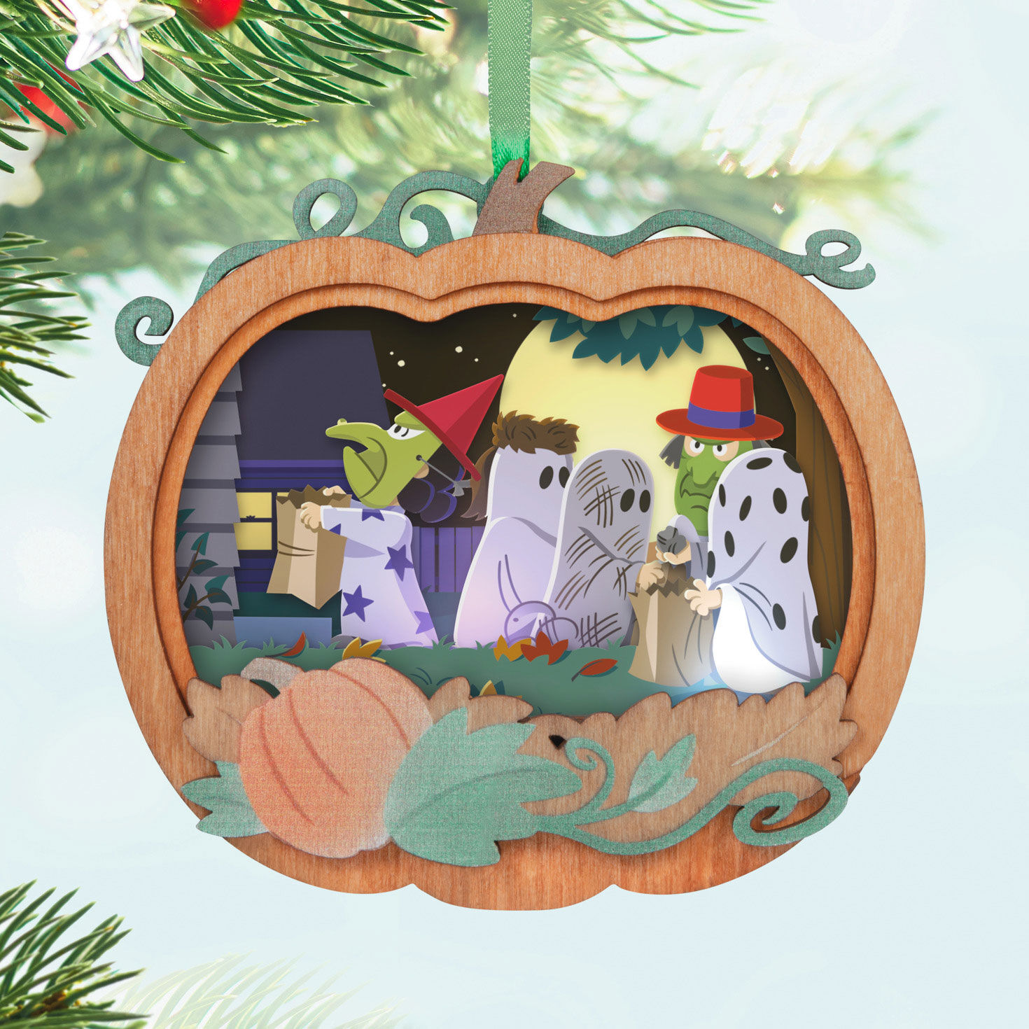The Peanuts&reg; Gang It's the Great Pumpkin, Charlie Brown Papercraft Ornament With Light, , large image number 2
