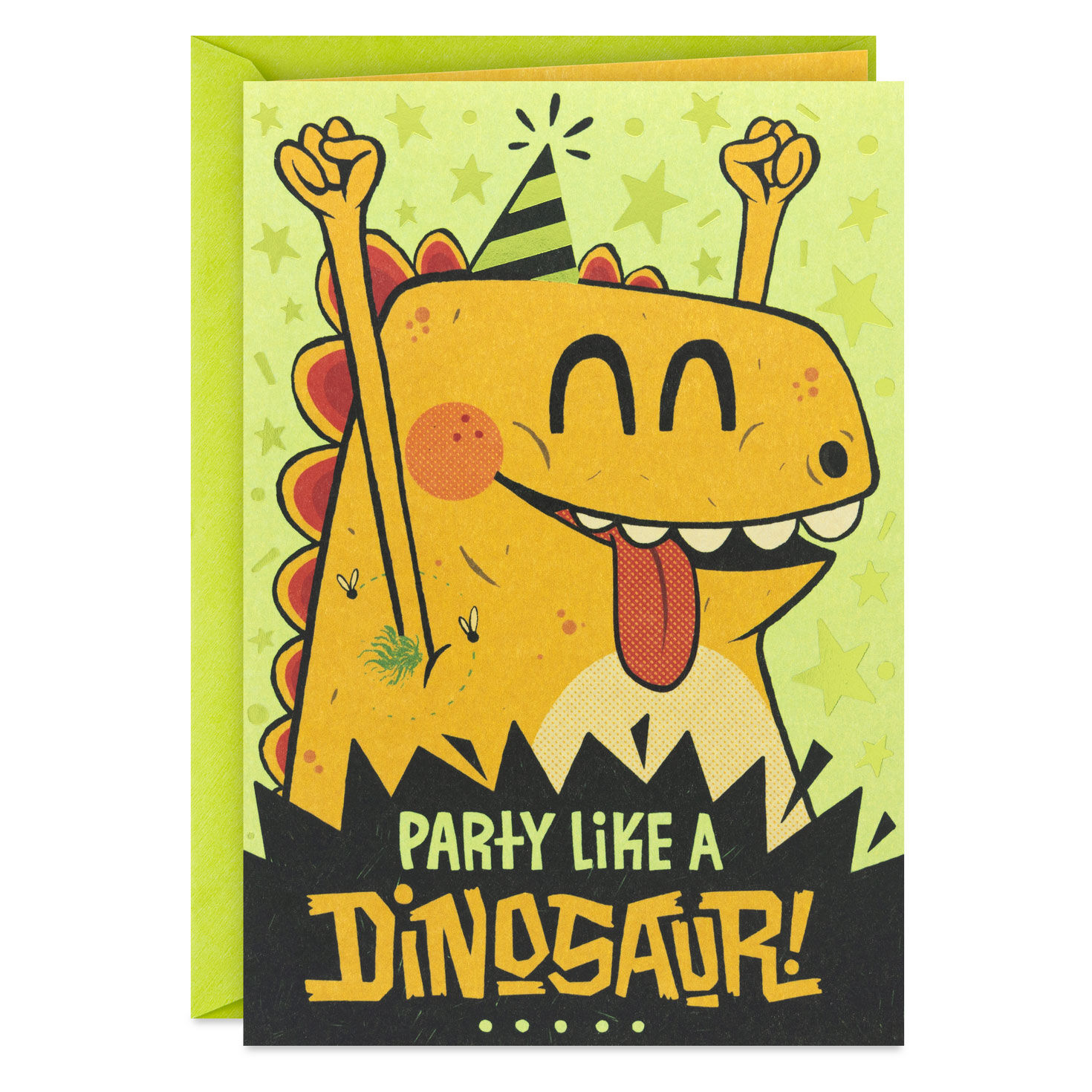 Party Like a Dinosaur Birthday Card for Kids With Stickers