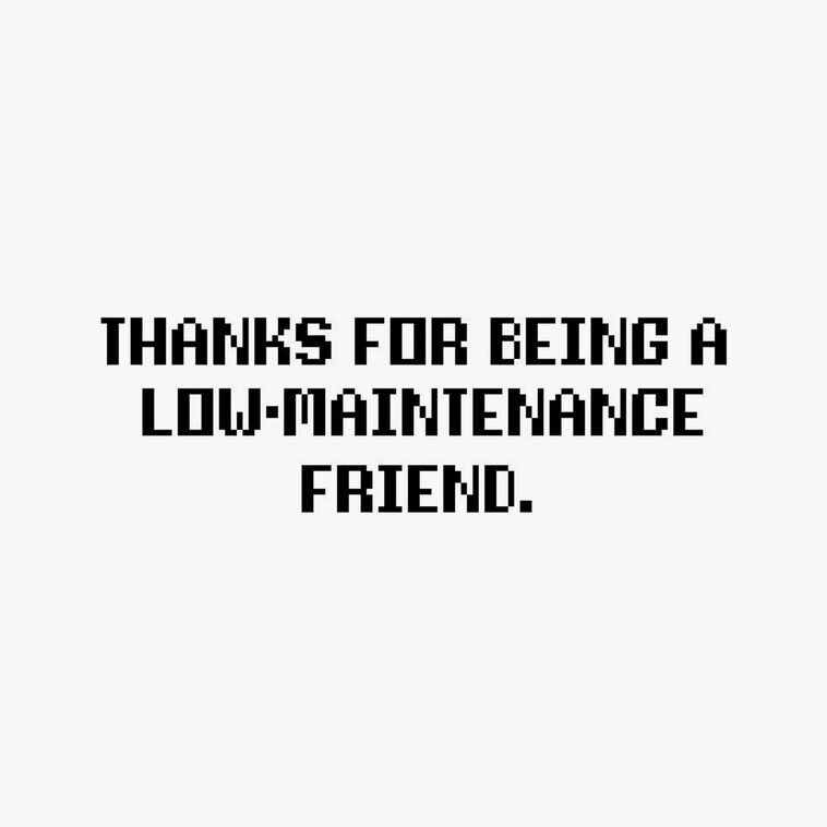 Low Maintenance Friend Funny Thank You Card Sentiment image number 2