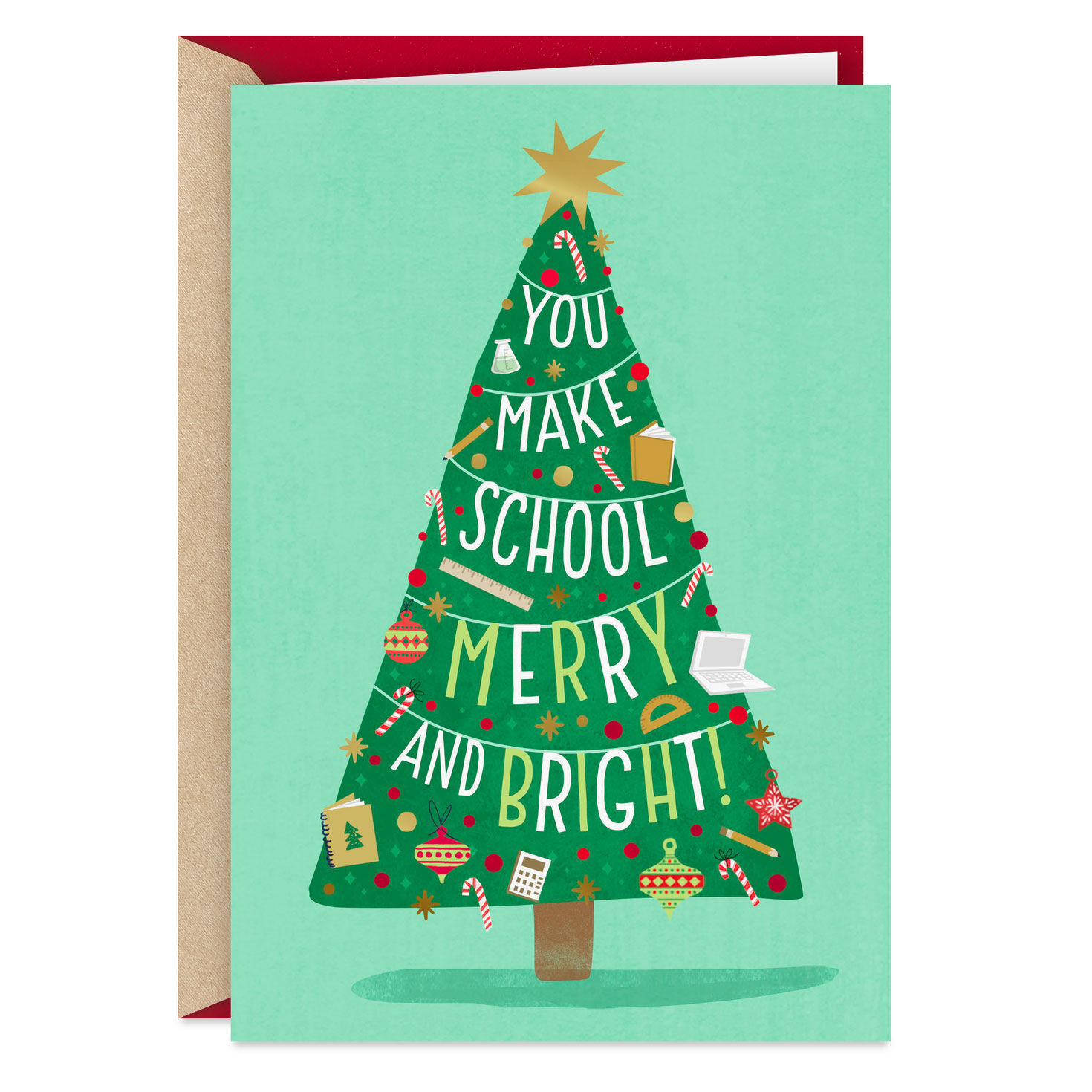 You Make School Merry and Bright Christmas Card for School Support Staff