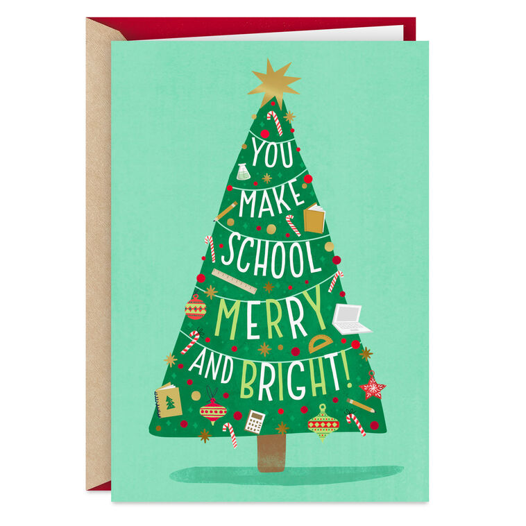 You Make School Merry and Bright Christmas Card for School Support Staff