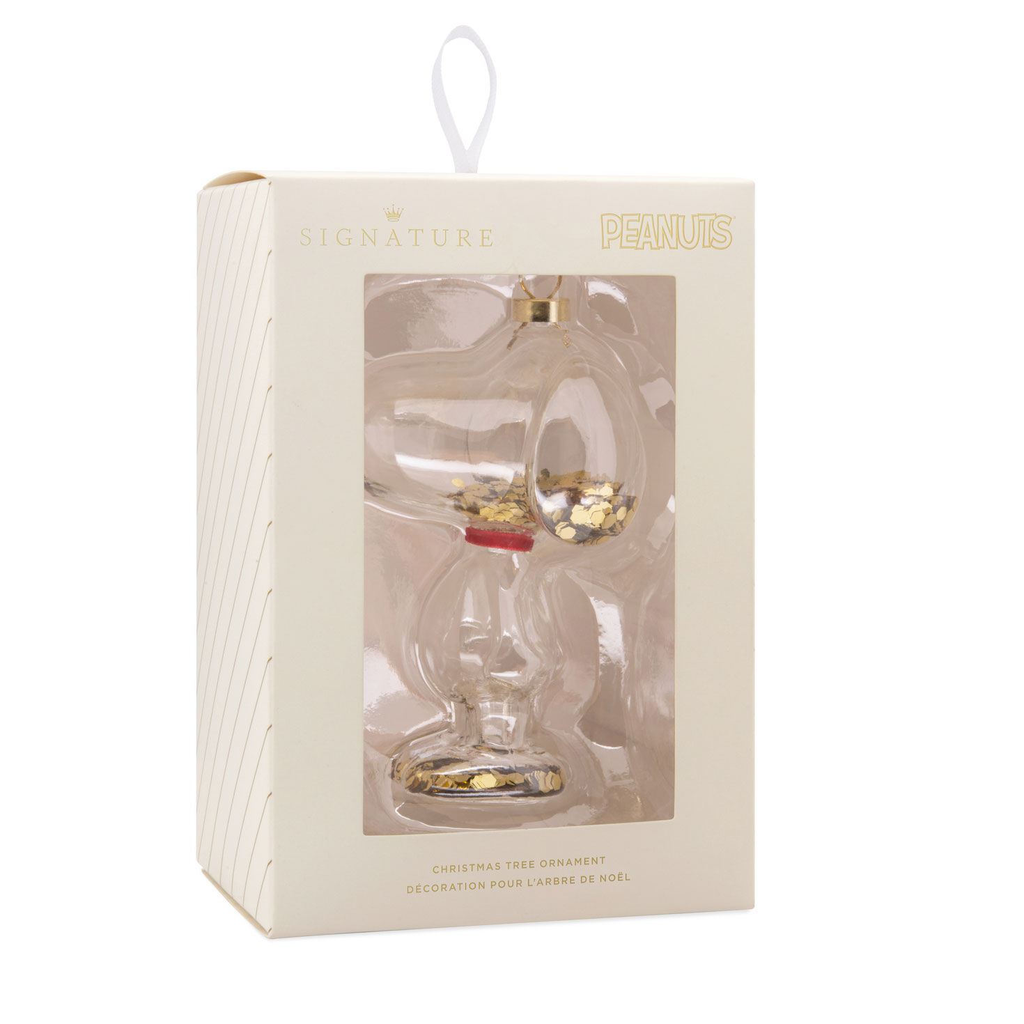 Glass Snoopy With Confetti Christmas Ornament  image number 7