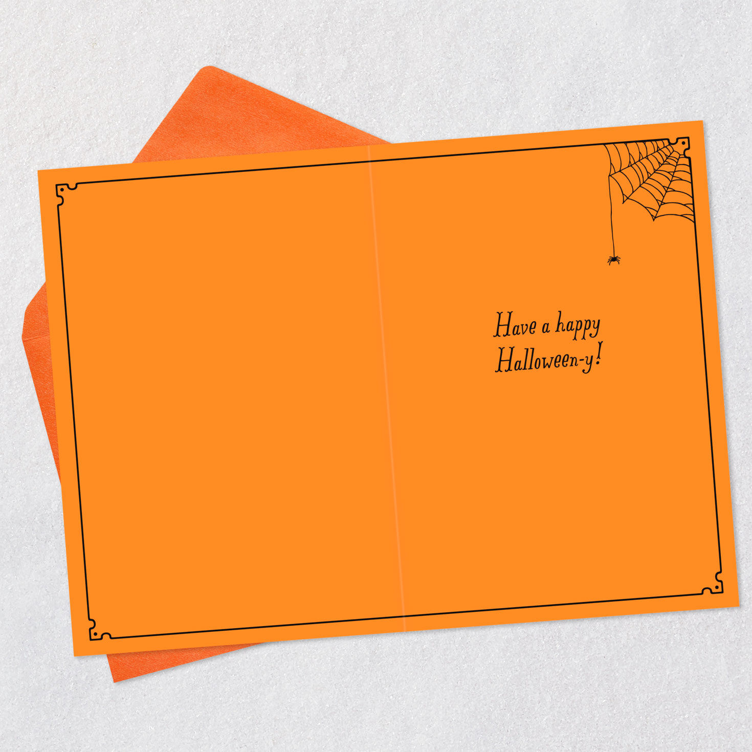 Dachshund Dog and Pumpkin Halloween Card Open card with envelope image number 3