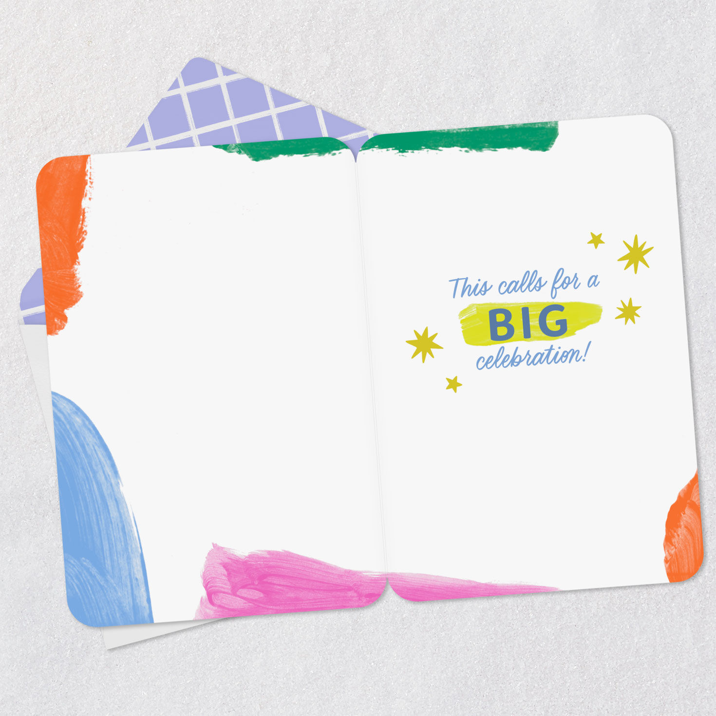 Gold Stars and Colorful Border Special Day Card for Kids Open card with envelope image number 3